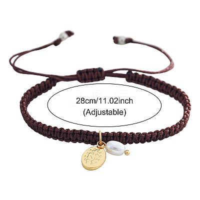 Brass & Imitation Pearl Charm Bracelets LS-PJ9657-5-1