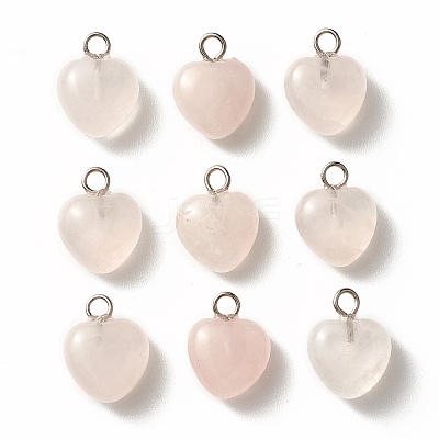 Natural Rose Quartz Charms G-T132-005D-1