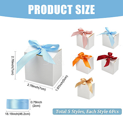 30Pcs 5 Colors Cardboard Candy Gift Boxes CON-FS0001-27-1