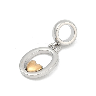 Brass European Dangle Charms KK-Z097-01O-GP-1
