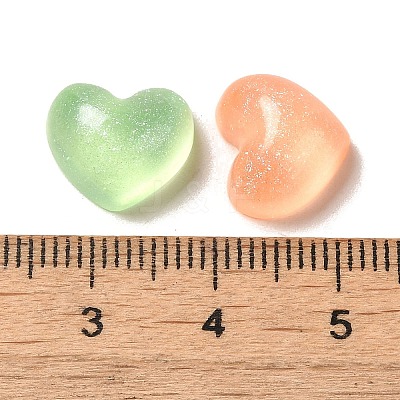 Transparent Resin Decoden Cabochons with Glitter Powder RESI-E053-08C-1