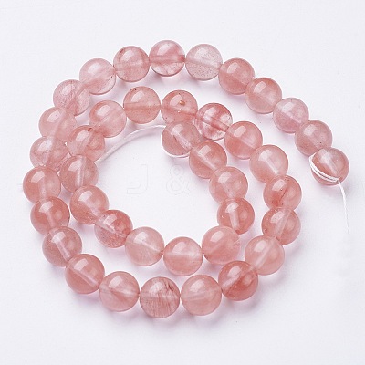 Cherry Quartz Glass Beads Strands GSR10mmC054-1