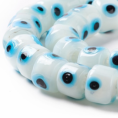 Handmade Evil Eye Lampwork Beads Strands LAMP-F024-01B-03-1