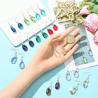 304 Stainless Steel Teardrop Dangle Earrings EJEW-YW00007-1