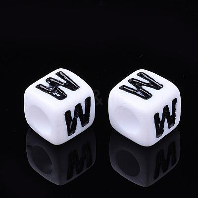 Letter Acrylic Beads PL37C9129-W-1