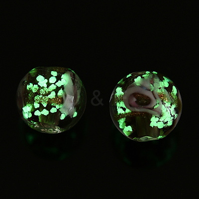 Luminous Handmade Gold Sand Lampwork Beads LAMP-T021-03N-1