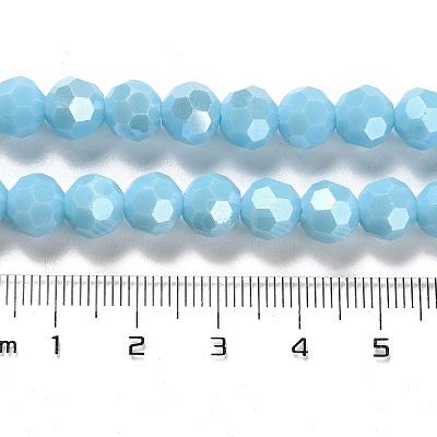 Electroplate Opaque Glass Beads Strands EGLA-A035-P8mm-A08-1