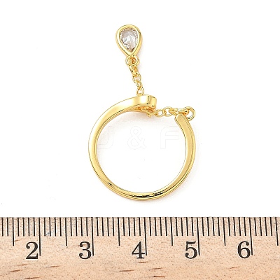 Brass Micro Pave Cubic Zirconia Finger Rings RJEW-H258-11G-1