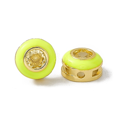 Rack Plating Brass Cubic Zirconia Beads KK-C007-15G-03-1