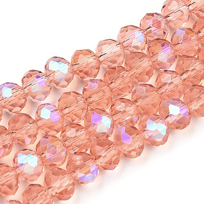 Electroplate Glass Beads Strands EGLA-A034-T6mm-L24-1