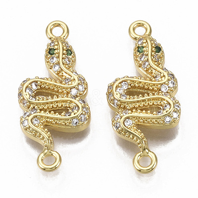Brass Micro Pave Cubic Zirconia Links connectors ZIRC-T014-006-NF-1