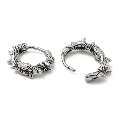 Antique Silver 316 Stainless Steel Hoop Earrings EJEW-Z034-01D-1
