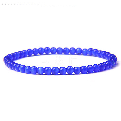 4mm Round Cat Eye Beads Bracelet for Men KG3069-22-1
