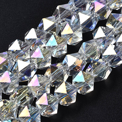 Electroplate Glass Beads Strands X-EGLA-S194-12A-C01-1