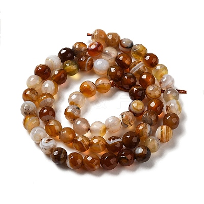 Natural Striped Agate/Banded Agate Beads Strands G-A246-8mm-10-1