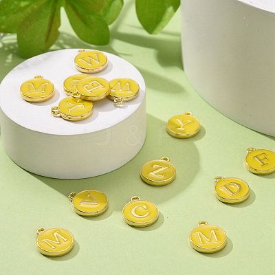 Golden Plated Alloy Enamel Charms ENAM-S118-09-M-1