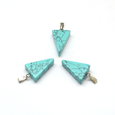 Triangle Natural & Synthetic Mixed Stone Pendants G-Q356-M-1