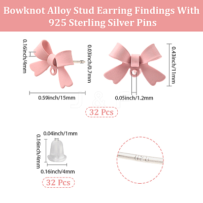 32Pcs Alloy Stud Earring Findings FIND-BBC0005-28B-1
