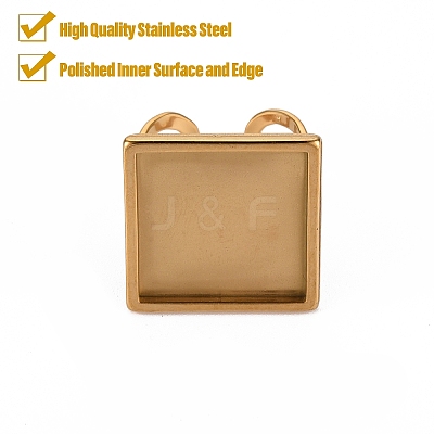 201 Stainless Steel Cuff Pad Ring Settings STAS-S080-041E-G-1