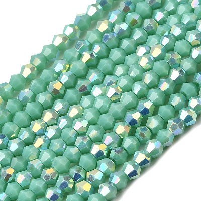 AB Color Plated Opaque Glass Beads Strands GLAA-G127-02J-1