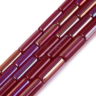 Electroplate Transparent Glass Beads Strands EGLA-Q132-02A-C01-1
