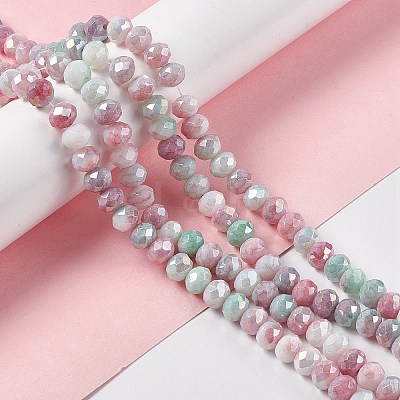 Ombre Effect Dyed Glass Beads Strands X-GLAA-C023-02C-1