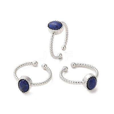 Natural Lapis Lazuli Open Cuff Ring RJEW-M166-04P-H-1