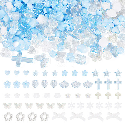 100G Transparent & Opaque Acrylic Beads TACR-TA0001-57D-1