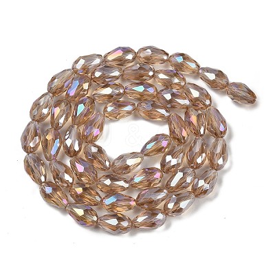 Transparent Electroplate Glass Beads Strands LS-EGLA-N013-T8mm-B23-1