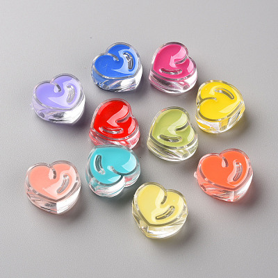 Transparent Enamel Acrylic Beads TACR-S155-004-1