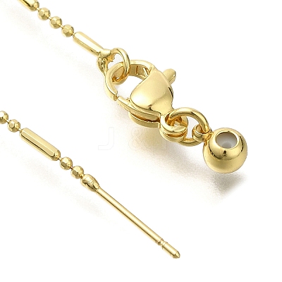 Rack Plating Brass Column & Ball Link Chain Necklaces MAK-L042-06G-1