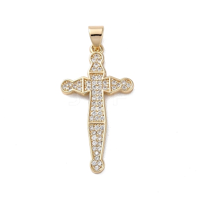 Brass Micro Micro Pave Clear Cubic Zirconia Pendants KK-A212-01L-G-1