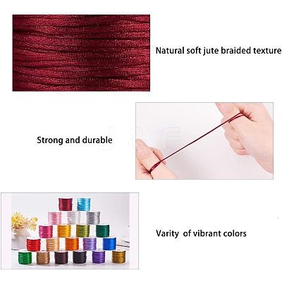 Nylon Satin Rattail Cord NWIR-PH0001-18-WH-1