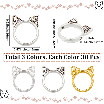 90Pcs 3 Colors Alloy Bead Frame FIND-SC0015-74-1