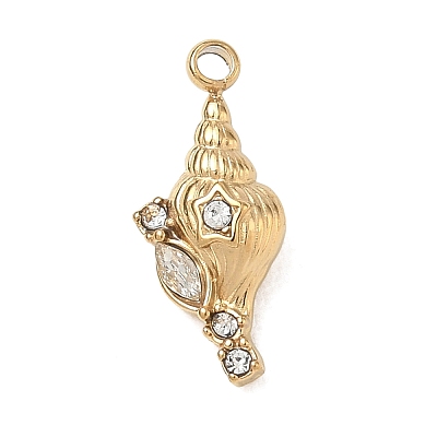 304 Stainless Steel Rhinestone Pendants SA-CBAAE04-05D-G-1
