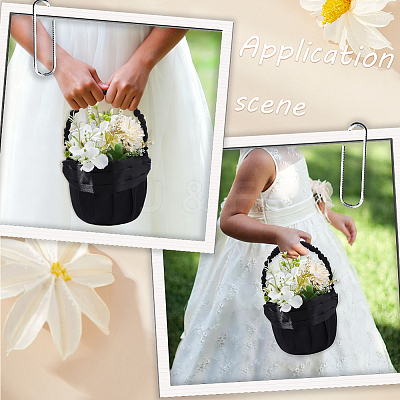 Polyester Flower Baskets with Handle AJEW-CP0010-64-1