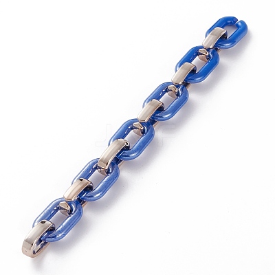 Handmade Opaque Acrylic Cable Chains AJEW-JB00890-01-1