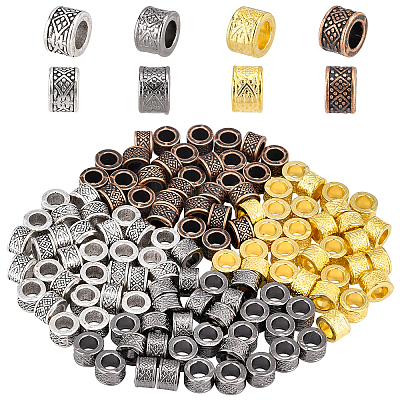 120Pcs 4 Colors Tibetan Style Alloy European Beads FIND-SC0002-22-1