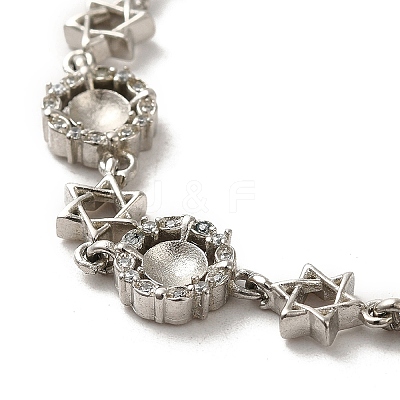 Brass with Rhinestone Chain Bangle Making BJEW-B077-02A-1