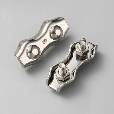 304 Stainless Steel Wire Double 2-post Cable Clamp FIND-WH0110-497-1
