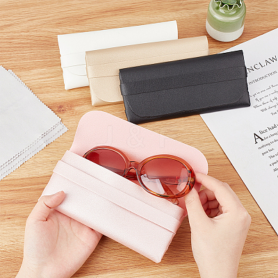 AHADEMAKER 4Pcs 4 Colors PU Imitation Leather Glasses Case AJEW-GA0005-19-1