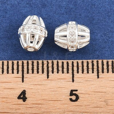Brass Micro Pave Clear Cubic Zirconia Beads KK-Z162-13S-1