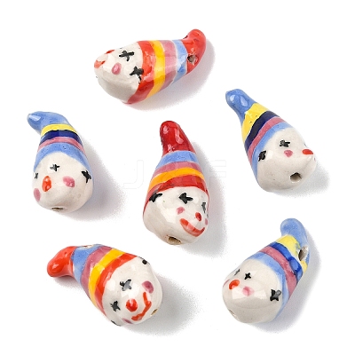 6Pcs 2 Colors Handmade Porcelain Beads PORC-YW0001-68-1
