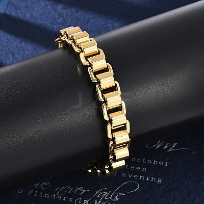 304 Stainless Steel Box Chain Bracelets for Women Men BJEW-F488-47G-1