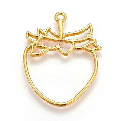 Zinc Alloy Open Back Bezel Pendants PALLOY-WH0038-04G-1