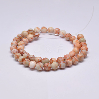 Natural Red Netstone Beads Strands X-G-F352-8mm-1