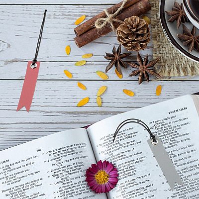 10Pcs 5 Colors Leather Bookmarks AJEW-CP0007-56-1