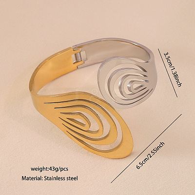 304 Stainless Steel Hinged Bangles for Women FS-WGF6FE8-03-1