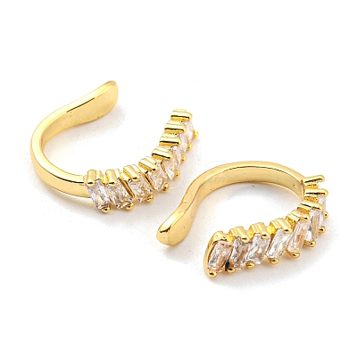 Clear Cubic Zirconia Cuff Earrings EJEW-G295-13G-1
