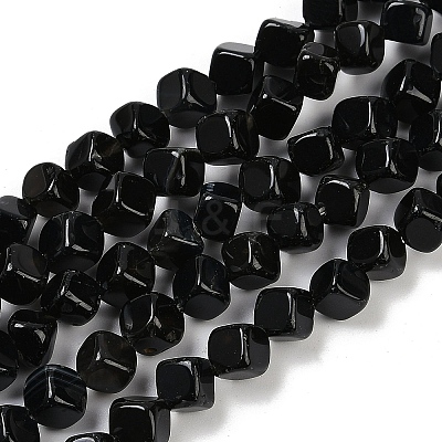 Natural Black Onyx(Dyed & Heated) Beads Strands G-A257-A01-01-1